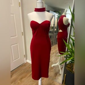 Super chic red cocktail dress